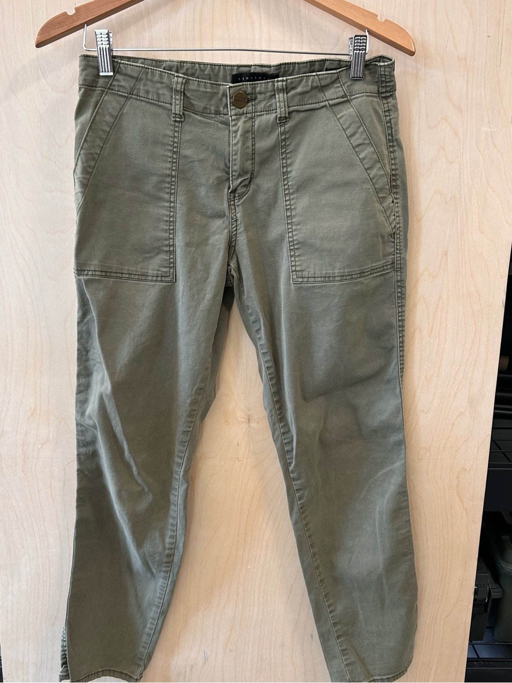 Sanctuary Olive Green Straight-Leg Utility Pants size 27